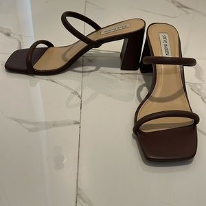 Brown strappy Steve Madden heels